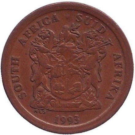 Монета 5 центов. 1993 год, Южная Африка. Африканская красавка.