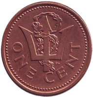 Монета 1 цент. 2002 год, Барбадос. Монета 1 цент. 2002 год, Барбадос.