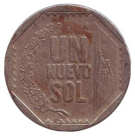Монета 1 соль. 2004 год, Перу.