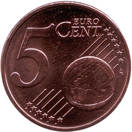 Монета 5 центов. 2017 год, Люксембург.