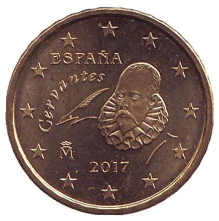 Монета 10 центов. 2017 год, Испания.