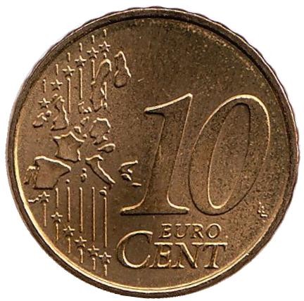 Монета 10 центов. 2004 год, Португалия. Монета 10 центов. 2004 год, Португалия.
