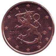 Монета 1 цент. 2011 год, Финляндия. Монета 1 цент. 2011 год, Финляндия.