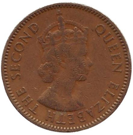 Монета 10 центов. 1958 год, Гонконг.