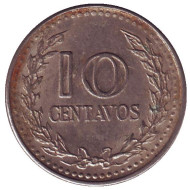 Монета 10 сентаво. 1978 год, Колумбия. Монета 10 сентаво. 1978 год, Колумбия.