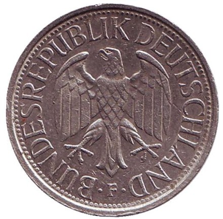 Монета 1 марка. 1979 год (F), ФРГ.