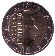 Монета 2 евро. 2014 год, Люксембург. Монета 2 евро. 2014 год, Люксембург.