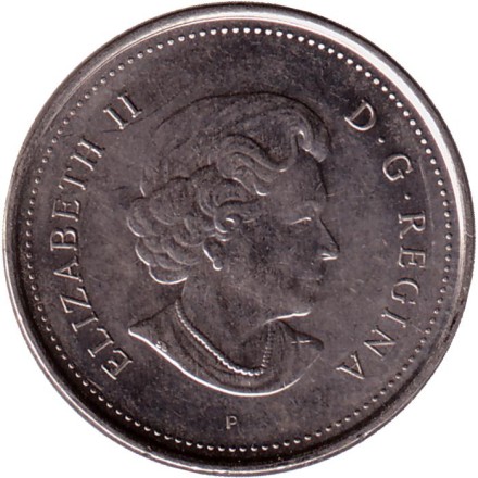 Монета 5 центов, 2005 год, Канада. Бобр. Монета 5 центов, 2005 год, Канада. Бобр.