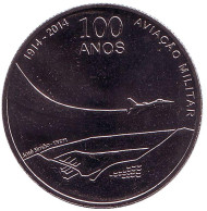 Монета 2,5 евро. 2014 год, Португалия. 100 лет военной авиации. Монета 2,5 евро. 2014 год, Португалия. 100 лет военной авиации.
