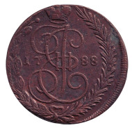 Монета 5 копеек. 1788 год (Е.М.), Российская империя.