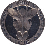 Монета 1 доллар. 2022 год, Сьерра-Леоне. Дикая пятерка. Жираф. Монета 1 доллар. 2022 год, Сьерра-Леоне. Дикая пятерка. Жираф.
