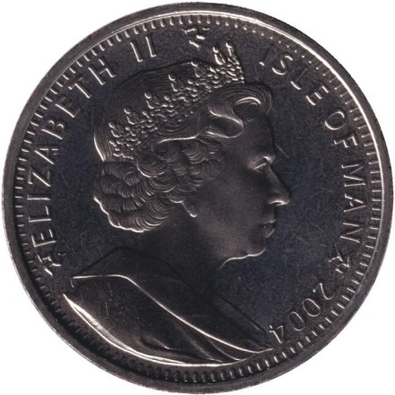 Монета 1 крона. 2004 год, Остров Мэн. Орден Белой розы Финляндии. Монета 1 крона. 2004 год, Остров Мэн. Орден Белой розы Финляндии.
