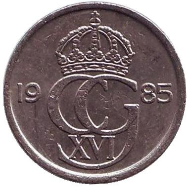 Монета 10 эре. 1985 год, Швеция.