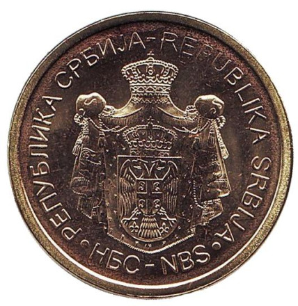 Монета 5 динаров. 2019 год, Сербия. UNC. Крушедольский монастырь. Монета 5 динаров. 2019 год, Сербия. UNC. Крушедольский монастырь.