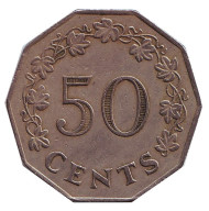 Монета 50 центов. 1972 год, Мальта. Монета 50 центов. 1972 год, Мальта.