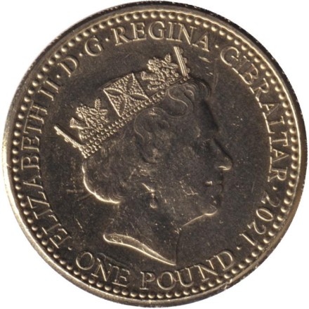 Монета 1 фунт. 2021 год, Гибралтар. 95 лет со дня рождения Королевы Елизаветы II.