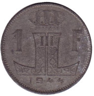 Монета 1 франк. 1944 год, Бельгия. Монета 1 франк. 1944 год, Бельгия.