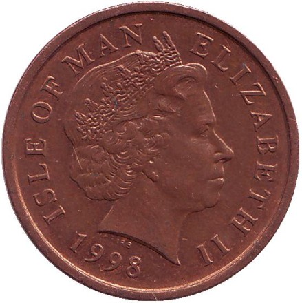 Монета 2 пенса. 1998 год, Остров Мэн. (Без отметки "Трискелион") Велоспорт.