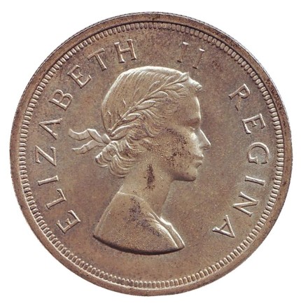 Монета 5 шиллингов. 1953 год, ЮАР. Антилопа. Монета 5 шиллингов. 1953 год, ЮАР. Антилопа.