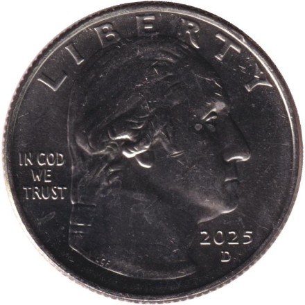 Монета 25 центов. 2025 год (D), США. Доктор Вера Рубин. Серия "Американские женщины".