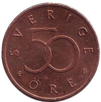 Монета 50 эре. 2001 год, Швеция.