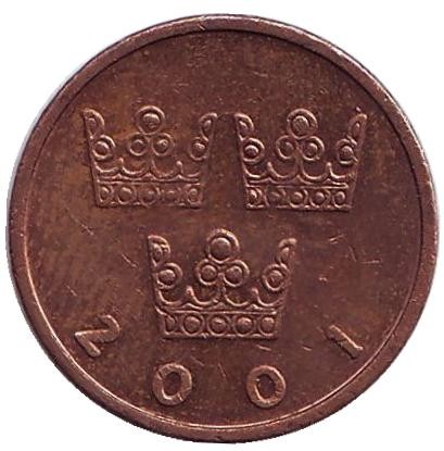 Монета 50 эре. 2001 год, Швеция.