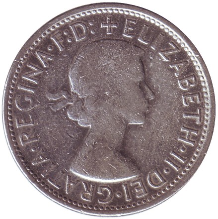 Монета 2 шиллинга (флорин). 1958 год, Австралия.