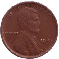 Монета 1 цент. 1925 год, США. (Без отметки монетного двора) Линкольн. Монета 1 цент. 1925 год, США. (Без отметки монетного двора) Линкольн.