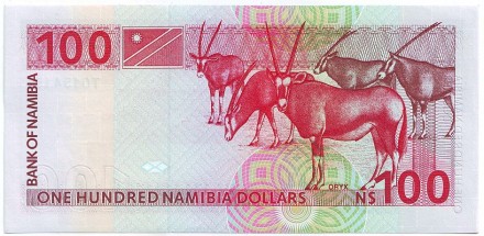 Банкнота 100 долларов. 1993 год, Намибия. Хендрик Витбой.