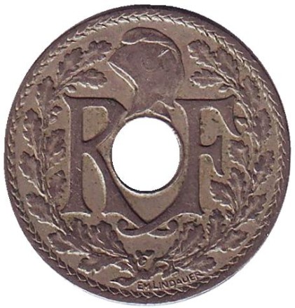 Монета 10 сантимов. 1929 год, Франция. Монета 10 сантимов. 1929 год, Франция.