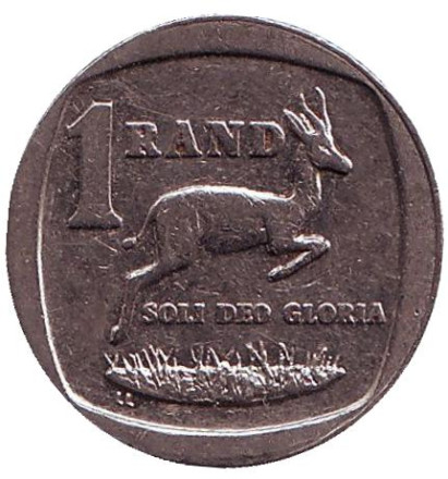 Монета 1 ранд. 2001 год, ЮАР. Газель.