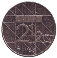 Монета 2,5 гульдена, 1988 год, Нидерланды. Монета 2,5 гульдена, 1988 год, Нидерланды.