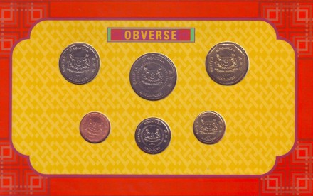 Банковский набор монет Сингапура (7 шт.) в альбоме. 1997 год. Банковский набор монет Сингапура (7 шт.) в альбоме. 1997 год.