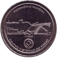 Монета 2,5 евро. 2008 год, Португалия. Исторический центр города Порту. Монета 2,5 евро. 2008 год, Португалия. Исторический центр города Порту.