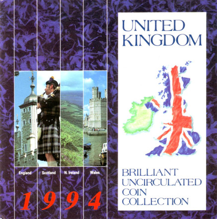Годовой набор монет Великобритании в буклете 1994 года. (8 шт).