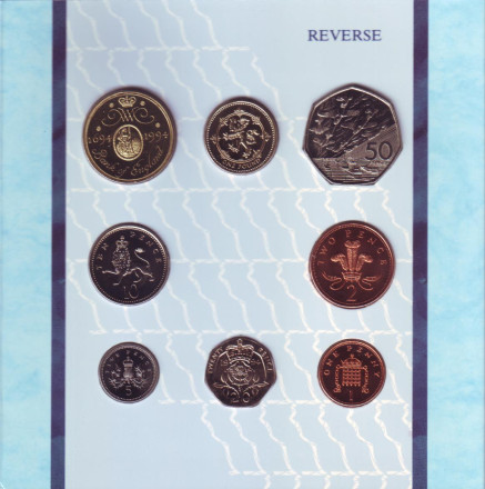 Годовой набор монет Великобритании в буклете 1994 года. (8 шт).