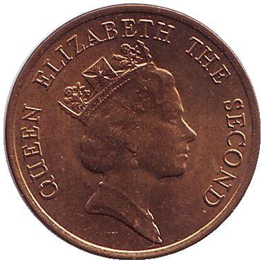 Монета 10 центов. 1991 год, Гонконг.