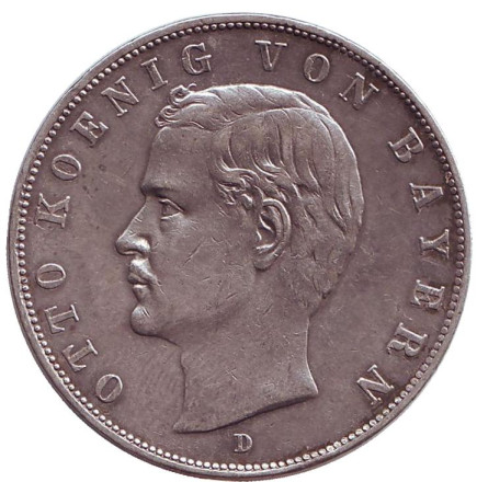 Монета 3 марки. 1912 год, Германская империя. Бавария.