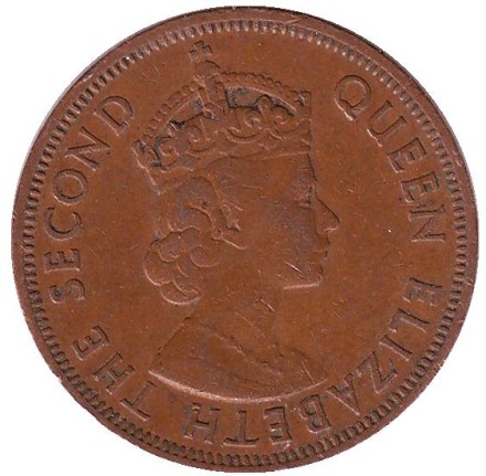 Монета 1 цент. 1961 год, Восточно-Карибские государства.