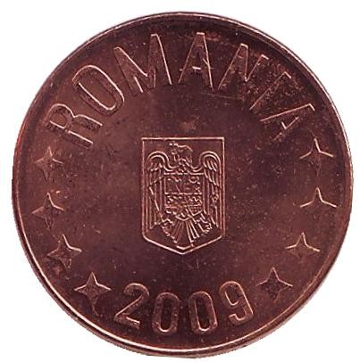 Монета 5 бани. 2009 год, Румыния. UNC. Монета 5 бани. 2009 год, Румыния. UNC.