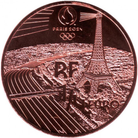 Монета 1/4 евро. 2021 год, Франция. XXXIII летние Олимпийские игры, Париж 2024. Дзюдо.