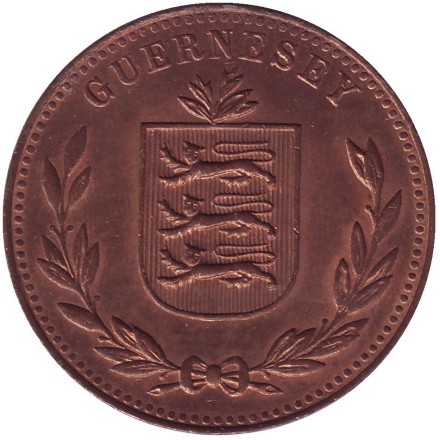 Монета 8 дублей. 1949 год, Гернси.