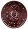 Монета 1 цент, 2014 год, Латвия.
