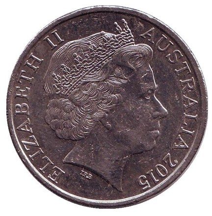 Монета 20 центов. 2015 год, Австралия. Утконос.