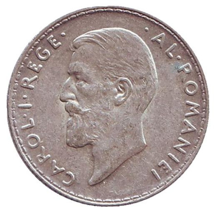 Монета 1 лей. 1914 год, Румыния. Монета 1 лей. 1914 год, Румыния.