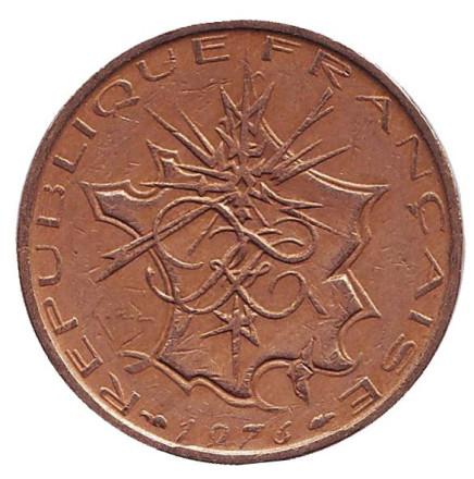 Монета 10 франков. 1976 год, Франция. Монета 10 франков. 1976 год, Франция.