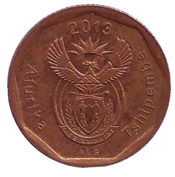 Монета 10 центов. 2013 год, Южная Африка. Лилия. Монета 10 центов. 2013 год, Южная Африка. Лилия.