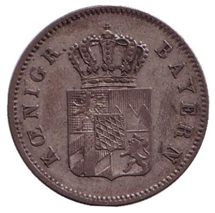 Монета 6 крейцеров. 1840 год, Германия. Бавария. Монета 6 крейцеров. 1840 год, Германия. Бавария.