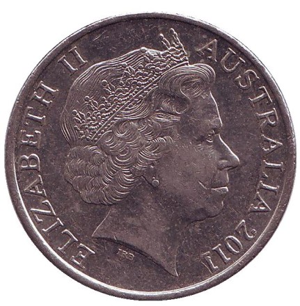 Монета 20 центов. 2011 год, Австралия. 10 лет Международному году волонтеров (добровольцев).