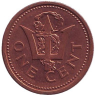Монета 1 цент. 2003 год, Барбадос. Монета 1 цент. 2003 год, Барбадос.